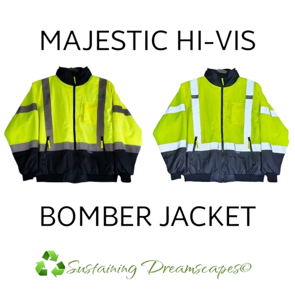 Majestic Other - Majestic Size XL Class 3 Hi-Vis Reflective ANSI 3 Type R Lined Bomber Jacket